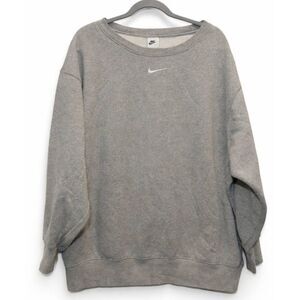 Nike center swoosh womens plus size 1xl sweatshirt gray boatneck